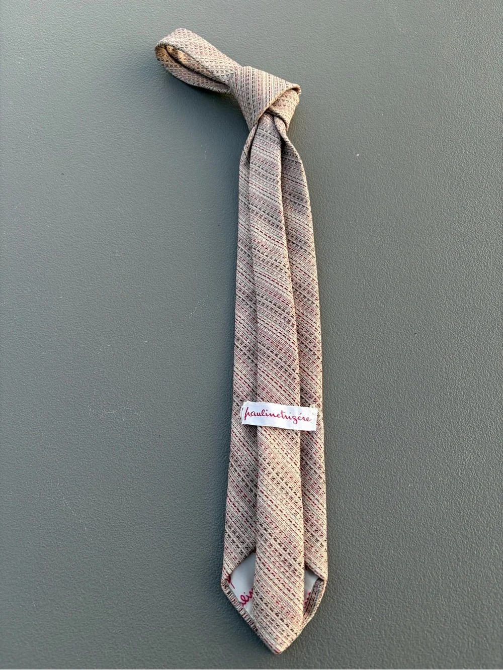 Haulinetrigere Men's Woven Pink Pattern Tie